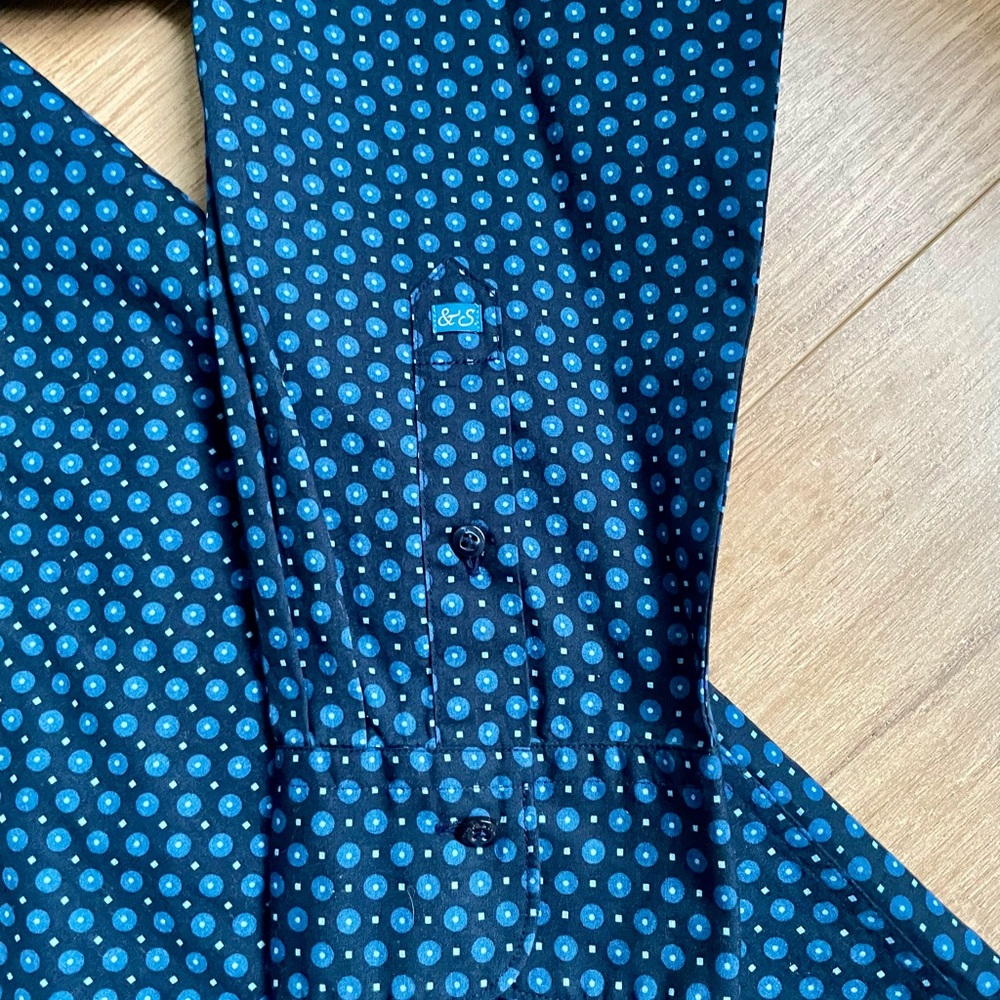 Scotch & Soda Blue Pattern Slim Fit Button Up Shirt Cotton Men’s XL - Picture 4 of 9